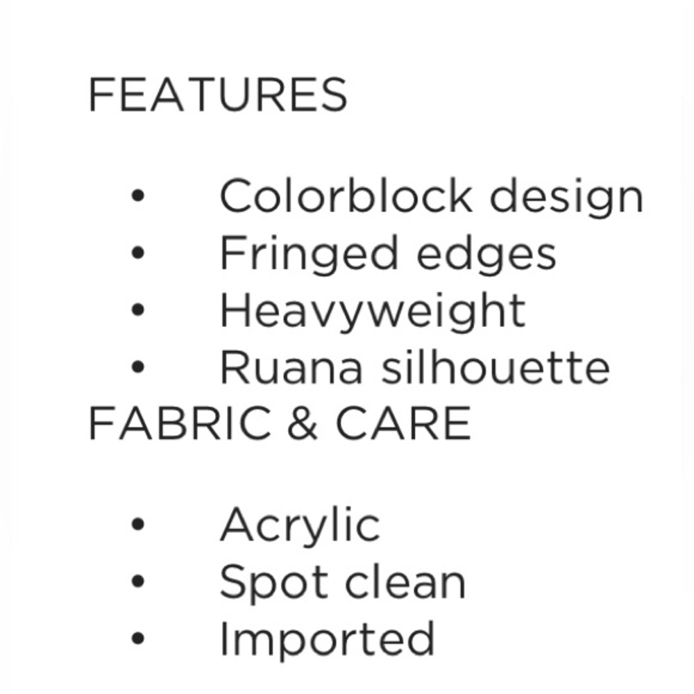 New Colorblock Fringe Ruana- Various NWT - Picture 4 of 4